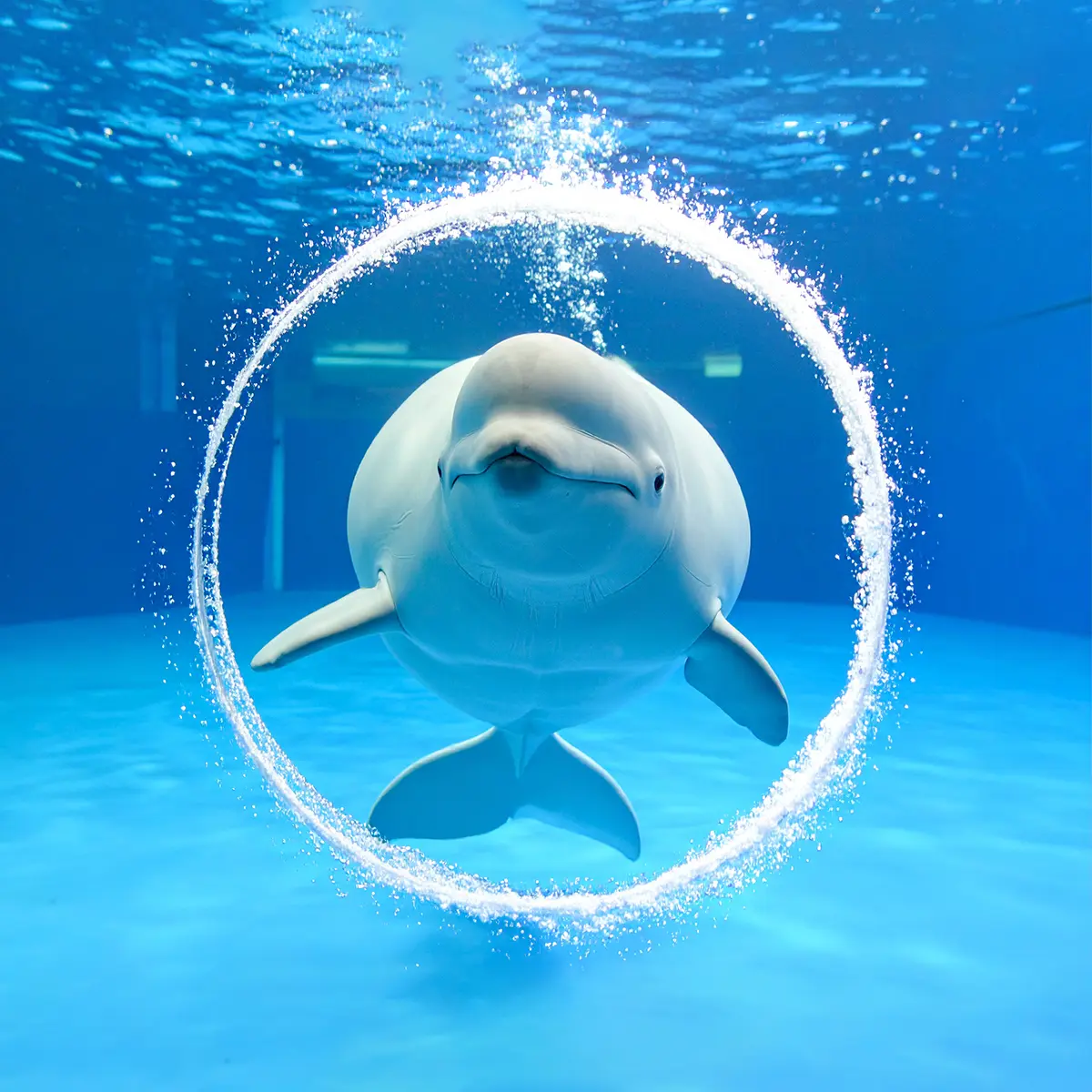 シロイルカショー